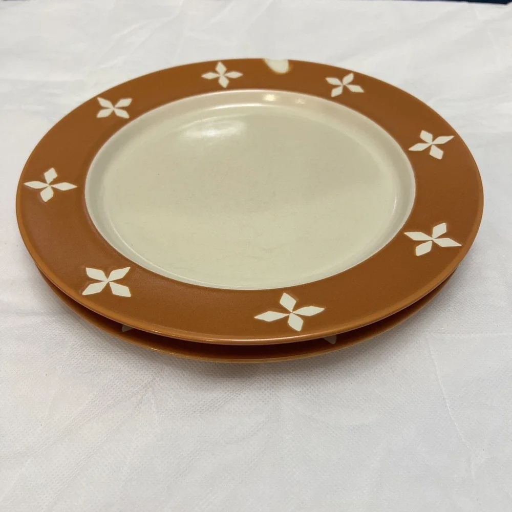Vtg Pottery Barn Dune Persimmon Dinner Plates Retro MCM Boho Replacement